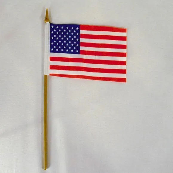 36 AMERICAN 4 X 6 IN FLAG ON STICK flags usa banners country pride banner 4x6