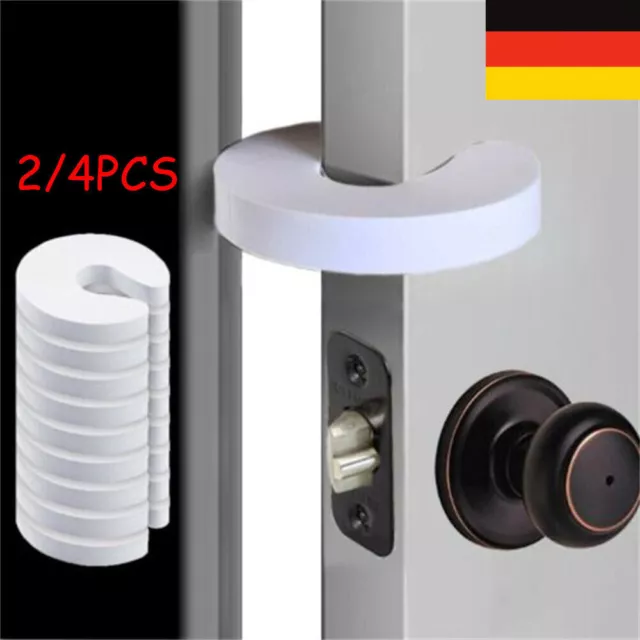 4 x Tür Stopper Clip Fingerschutz kein zuschlagen von Fenstern und Türen DE 2