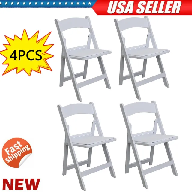 Set of 4 Folding Event Chairs Plastic Outdoor Chair for Weddings Parties Banquet