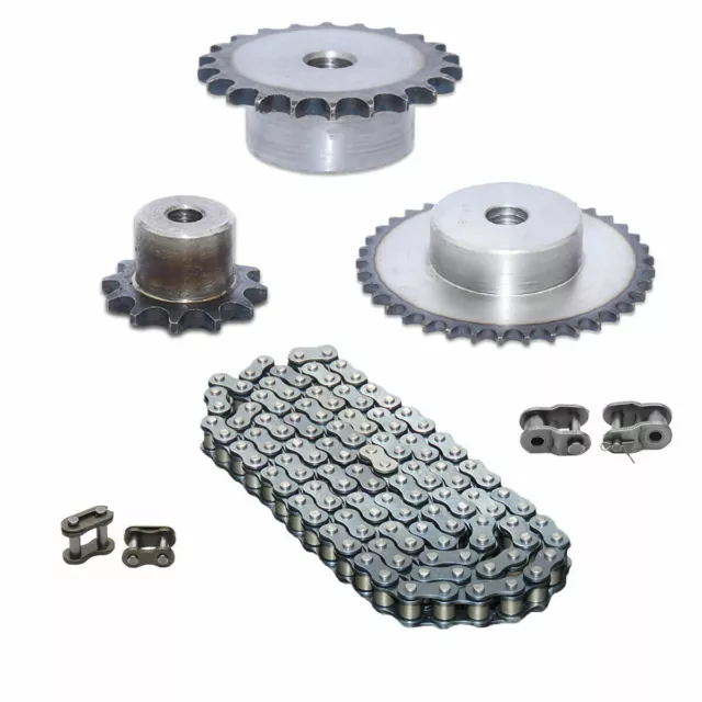 Pitch 9.525mm 06B Chain Drive Sprocket 9 - 60 Tooth Roller Chain / Chain Links