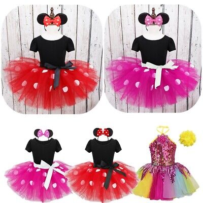 US Toddler Polka Dots Princess Dress Costume Fancy Tutu Skirts Cospaly Outfits