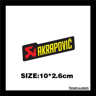 Plaque Aluminium AKRAPOVIC Jaune Haute Température Echappement Moto 10 x 2,7cm 