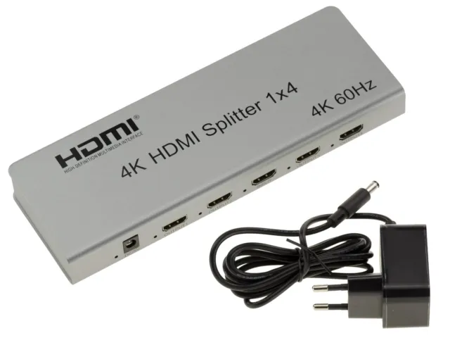 SPLITTER HDMI 2.0 4K 60Hz alimenté 1 vers 4 ports - CEC EDID HDCP 2.2