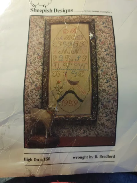 Sheepish Designs High on a Hill Primitive Cross Stitch OOP RARE Y3 Sheepish Designs High on a Hill Primitive Cross Stitch OOP RARE Y3