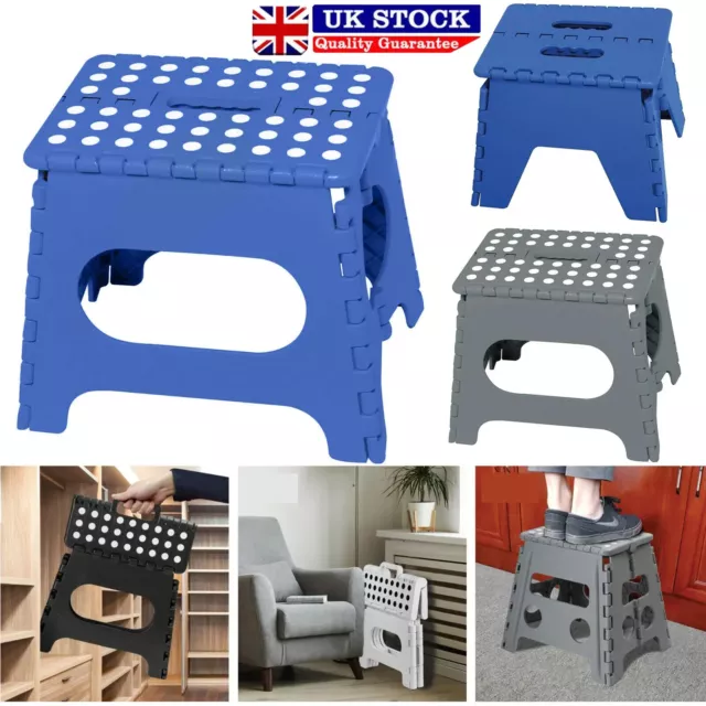 Folding Step Stool Multi Purpose Plastic Home Kitchen Foldable Storage Stepstool