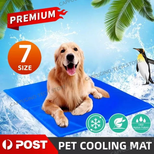 Cool Gel Mat Dog Cat Bed Non-Toxic Cooling Dog Summer Pad 7 Sizes Pet FAST POST