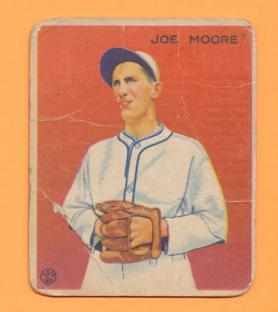 Low Grade R319 Joe Moore 1933 Goudey #231 Creased Poor Vintage Filler Tphlc-0653