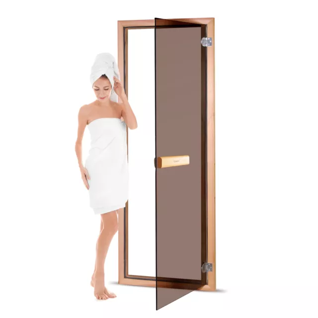 Saunatür Bronzeglas 70x190cm Sauna Glastür ESG Saunabau Saunazubehör Heimsauna