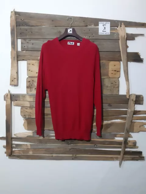 Fila Maglione Cardigan Sweater Pullover Maglia Golf Jersey Uomo Man Red 48 A990