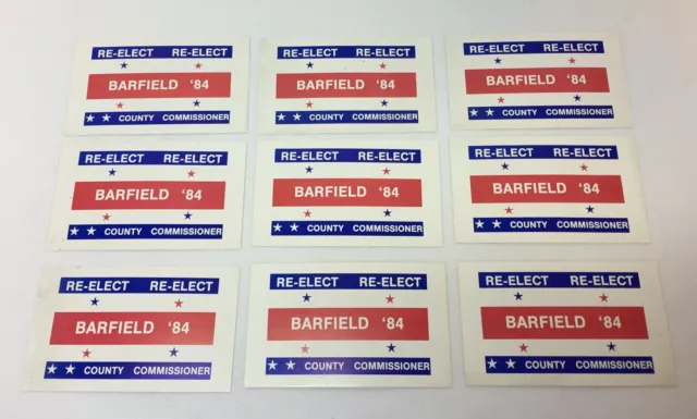 1984 Lotto Di 9 Campaign Carte ~ Joe Barfield Contea Commissioner ~
