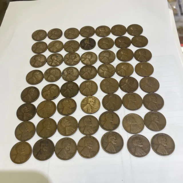 One Roll (50 coins) of 1924-S Lincoln Wheat Cents. Very Nice Look At  Pictures