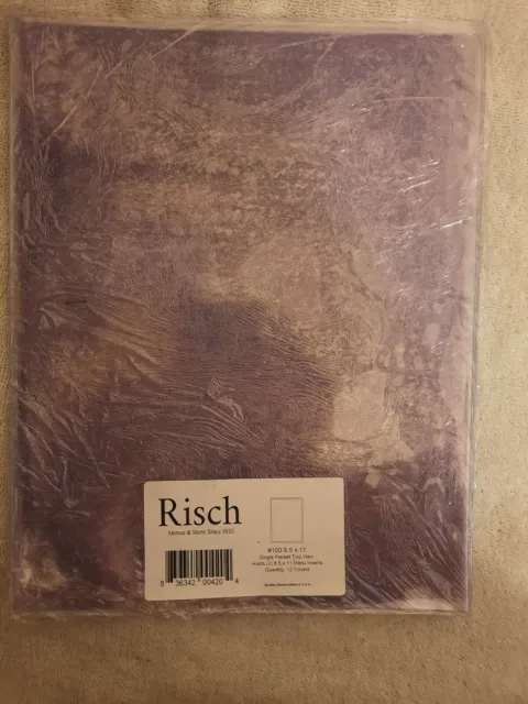 12pk Risch #100 8.5x11 Vinyl Menu Cover Single Pocket 2 View Clear