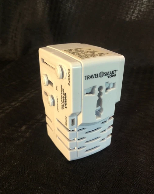 Travel Smart  Conair All-In-One Adapter and Converter Combo Unit  TS253ADN White