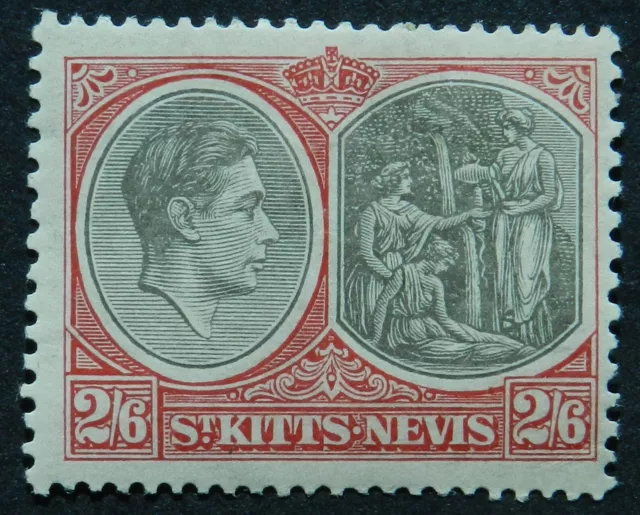St Kitts Nevis 1938 2/6 perf 13 x 12 SG 76 Mint hinged Cat £32