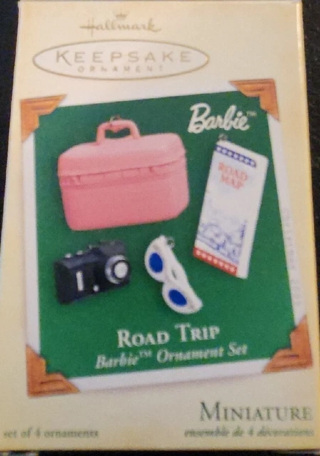 Hallmark Barbie Ornament Road Trip 2005 Keepsake Miniature Set Of 4