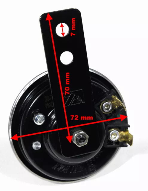 Mini-Hupe Schwarz Edelstahl Universal Motorrad 12V Horn Auto E-Zulassung 3