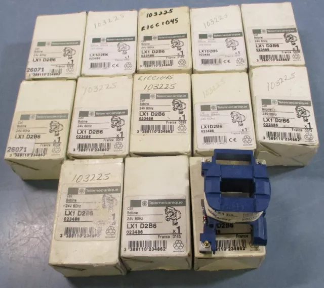 (Lot of 13) Schneider Electric Telemecanique LX1D2B6 Coil 24V 60Hz 023486