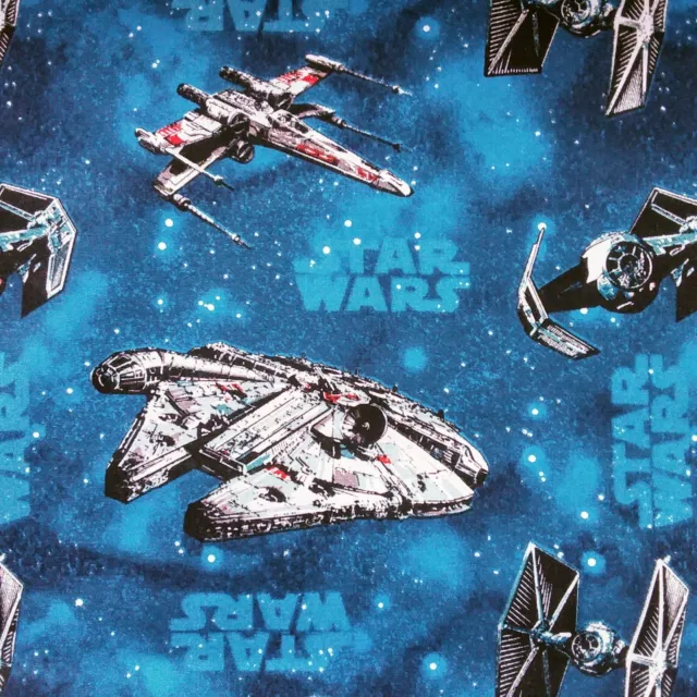 Star Wars Azul Rebel Barcos Tela de Algodón para Confección Bordado Cojines SW12