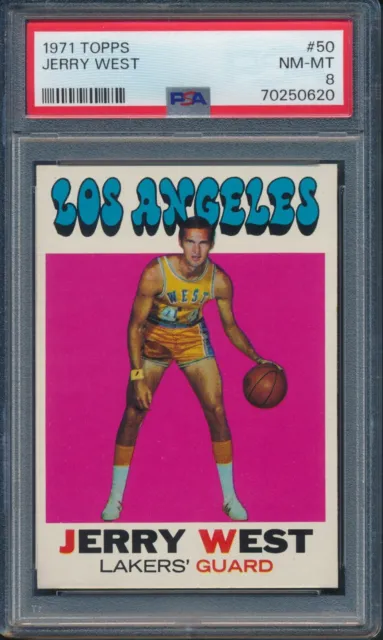 1971 Topps Basketball Jerry West #50 PSA 8 LAKERS NM-MT HOF