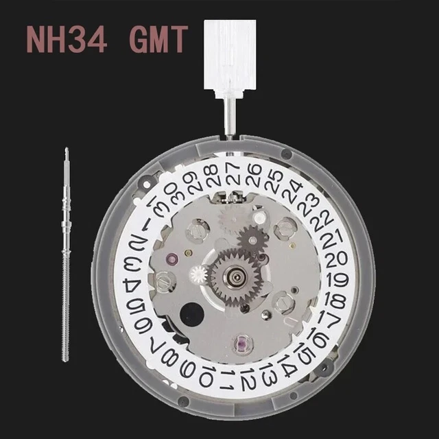 Automatikwerk GMT ORIGINAL Seiko NH34 / NH34A Automatik-GMT Uhrwerk – Japanisches Werk Für Modellbauer Original Seiko GMT Automatikwerk NH34A 4R34 Uhrwerk Ersatz