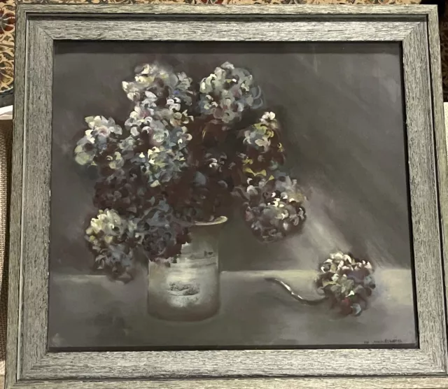 Virginia Wattles amerikanische Künstlerin - impressionistisches Stillleben - Pastell - signiert 2