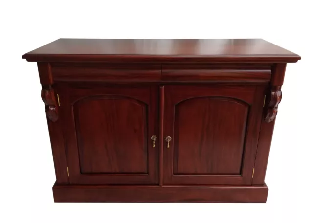 Solid Mahogany Wood 2 Doors Buffet Antique Victorian Style Reproduction Design 3
