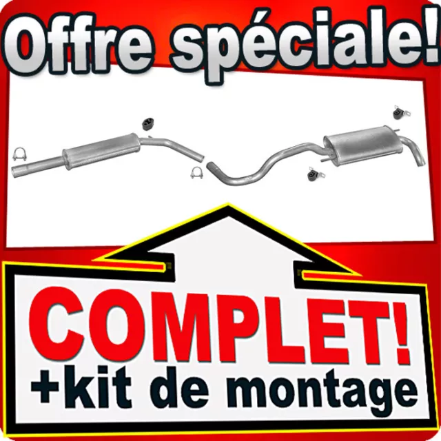 Ligne pot d'échappement pour VW POLO (6N2) 1.4 75CH Hayon Silencieux