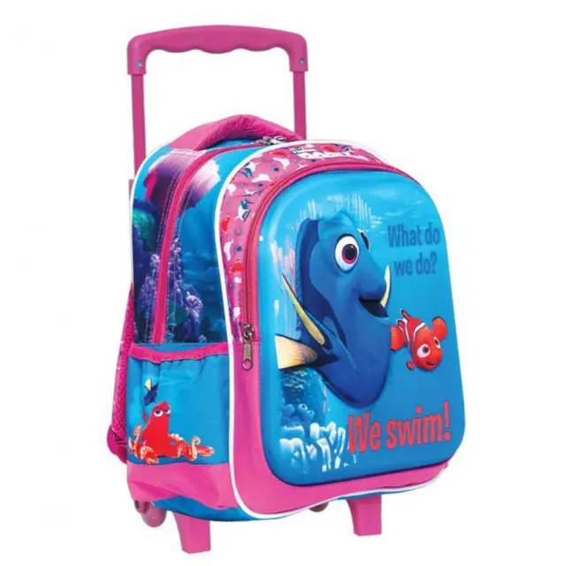 Disney Monde Dory Haute Qualité Trolley Sac à Dos Avec Roues Rose/Bleu