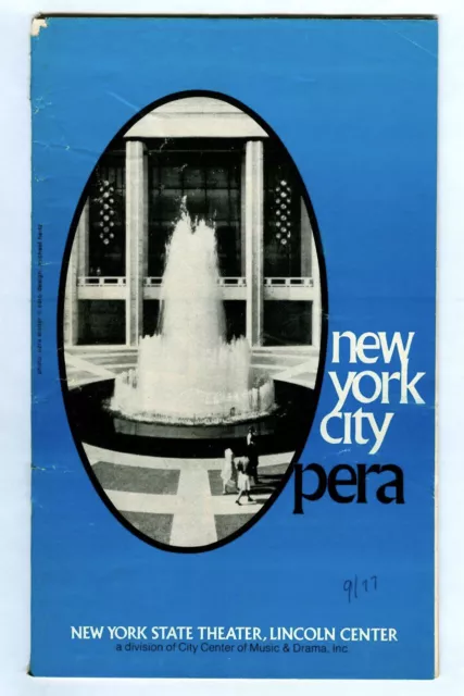 Vintage 1977 MANON New York City OPERA Playbill! Beverly SILLS! Lincoln Center!