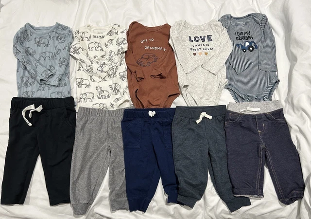 Baby Boy's Bundle Lot of Clothing Size 9 Months 10 Total Pieces From Carters