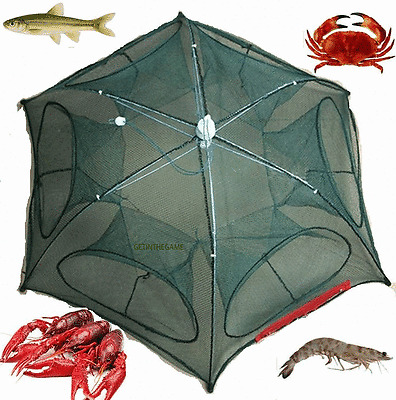 Fishing Bait Trap Crab Net Crawdad Shrimp Cast Dip Cage Fish Minnow Foldable NEW