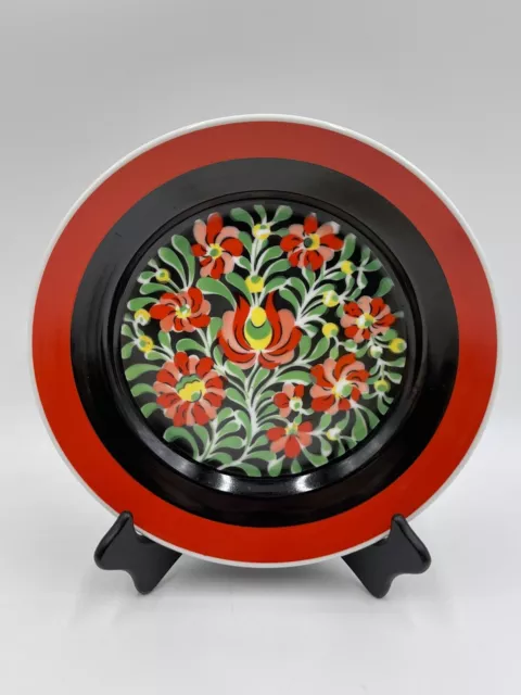 Hollohaza Hand Painted Floral Plate Charger Hungary beautiful decoration 9.5”D