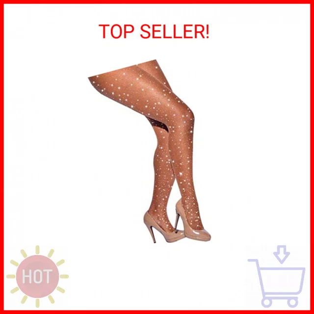 Sexy High Waist Tights Sparkle Rhinestone Fishnets Party Rhinestone Mesh Stockin