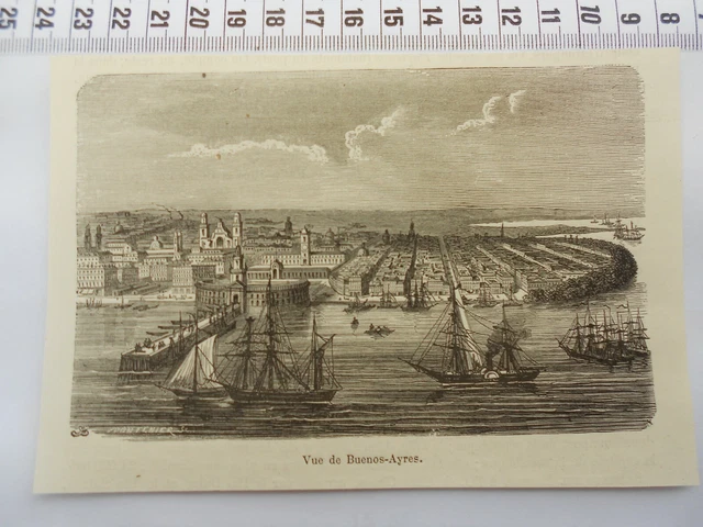G69  / Gravure 1877 /   Vue De Buenos Ayres