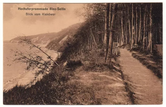 Binz-Sellin view from the Kieköwer around 1910 (Baabe Göhren Sassnitz Bergen Rügen)