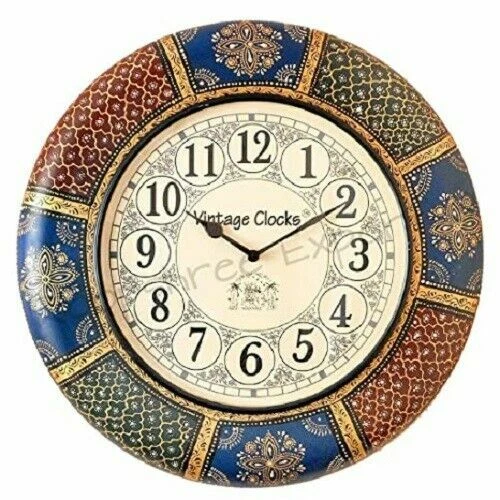Horloge en Bois Fabriqué à la Main Murale / 1 An Garantie / 40.6cm (40 CM)