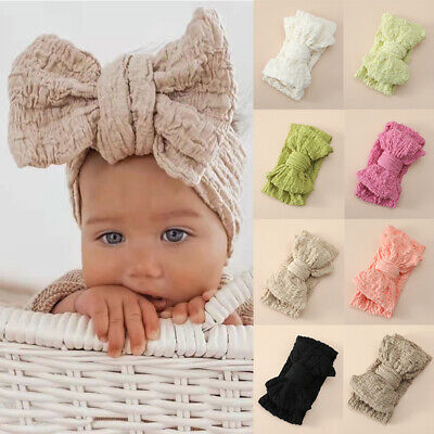 Oversized Bow Kids Headband for Baby Girls Head Wrap Wide Large Turban Newborns