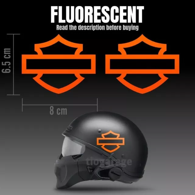 2x Harley-Davidson Stickers aufkleber für Motorrad fluoreszierendes fluo Orange