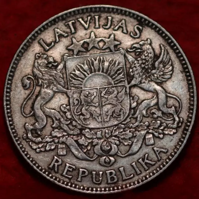 1924 Latvia 1 Lats Silver Foreign Coin