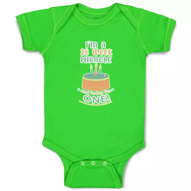 Baby Bodysuit 28 Week Miracle Today 1 Cakes Funny Cotton Boy & Girl Baby Clothes