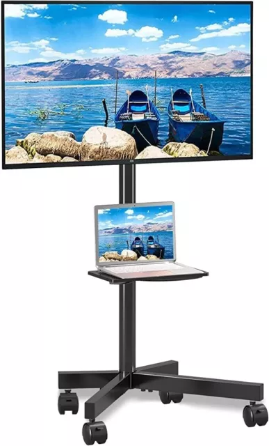 FITUEYES TV Floor Stand with Tempered Glass Base for 32 to 60 Inch Max. Height 4