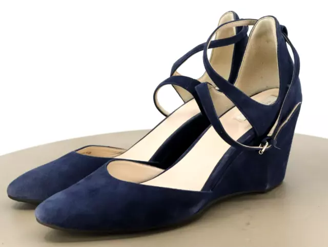 Cole Haan Grand OS Women's Wedge Sandals Size 9.5 Suede Blue