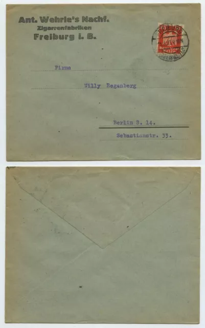 114368 - Beleg Ant. Wehrle's Nachf., Zigarrenfabriken - Freiburg 11.3.1927