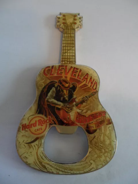 Hard Rock Cafe CLEVELAND  V7 Guitar with HRC Logo Magnet Bottle Opener