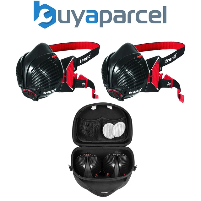 x2 Trend STEALTH/ML AIR STEALTH maschera antipolvere mezza faccia media grande + custodia portaoggetti