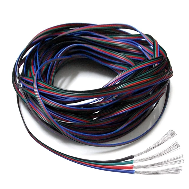 22 Gauge 4Pin Extension Wire, 22AWG 4 Conductor Parallel Electric Cable