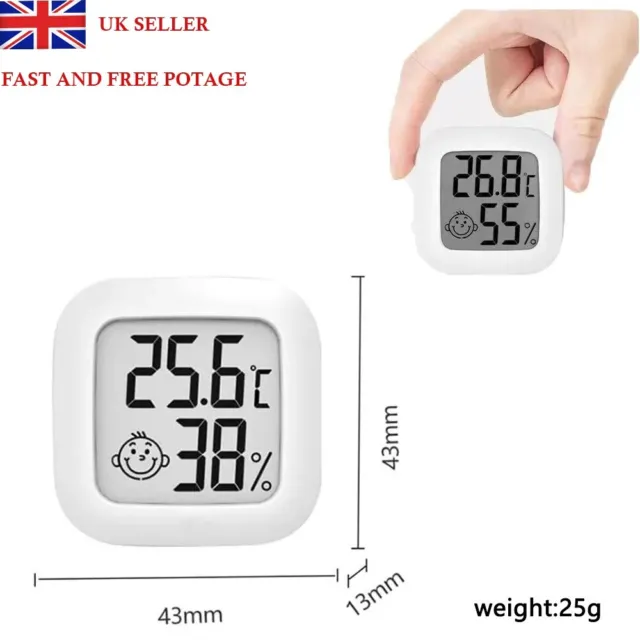 Mini Digital Thermometer Humidity Meter Indoor Bedroom Kitchen Hygrometer LCD