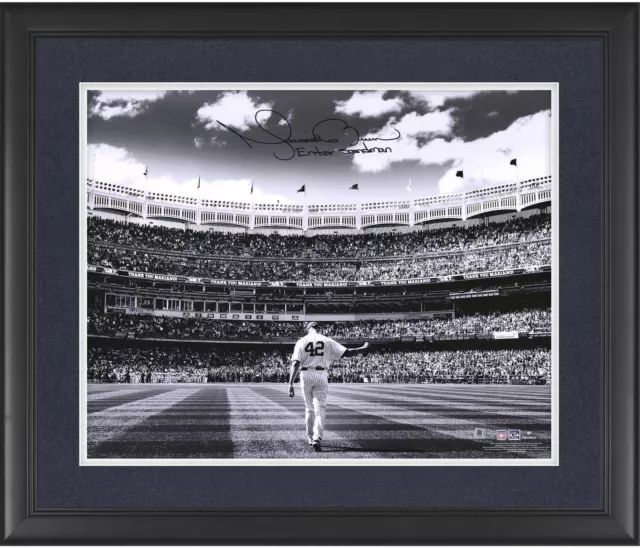 Mariano Rivera Yankees FRMD Signed 16x20 Black & White Day Photo w/Sandman Insc