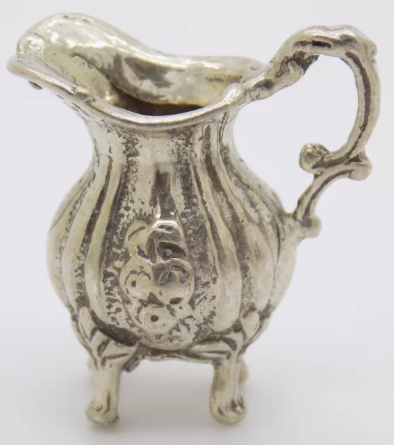 Vintage Italian Handmade Genuine Silver Dollhouse Pitcher Miniature Figurine