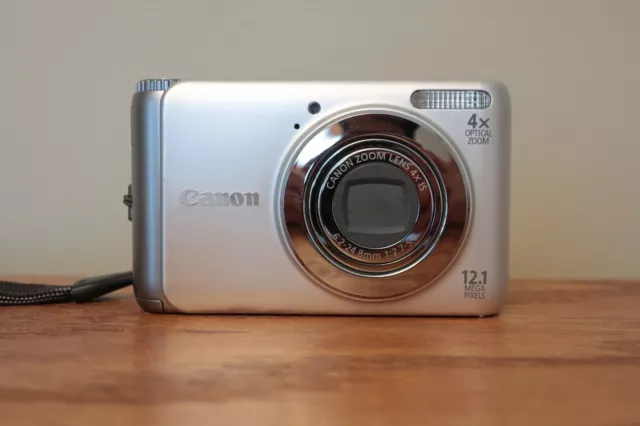 Canon PowerShot A3100 IS 12.1MP Digital Camera - Silver - Tested Working